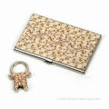 Name Card Case with Keychain Made of Metal, Suitable for Promotion
